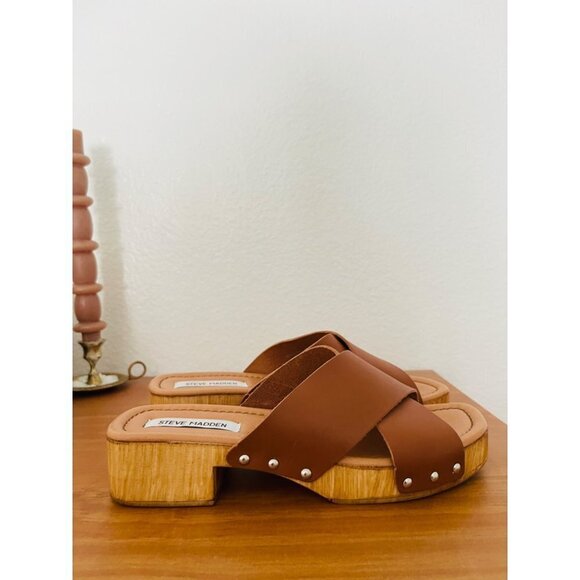 NWOT Steve Madden Wooden Open Toe Sandle Sz 10 - Picture 6 of 7